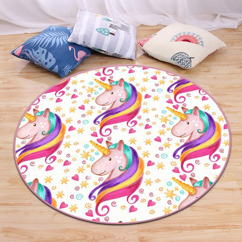 Avtoit | Nordic Bedroom Carpet Multi-Color Animal Carpet Synthetic Non-Slip Washable Pet Friendly Carpet