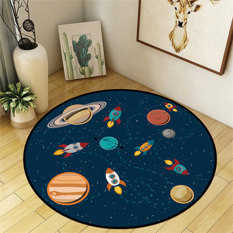 Avtoit | Beautiful Multicolor Cartoon Rug Polyester Animal Print Rug Non-Slip Machine Washable Dirt-Repellent Rug for the Children's Room