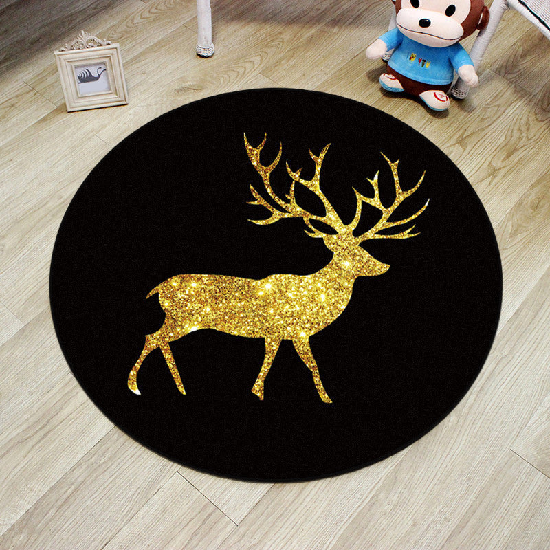Avtoit | Multicolor Princess Carpet Polyester Botanica Animals Carpet Non-slip Backing Machine Washable Pet Friendly Carpet for Children's Room