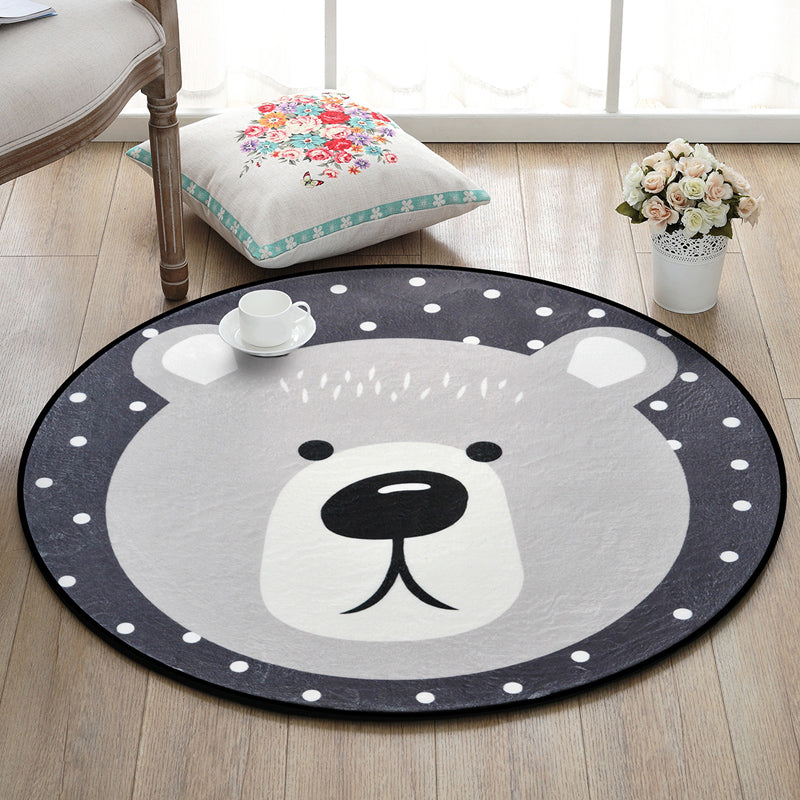 Avtoit | Creative Cartoon Area Rug Multi Colors Animals with Dotted Background Carpet Washable Pet Friendly Non-Slip Rug for Children's Room