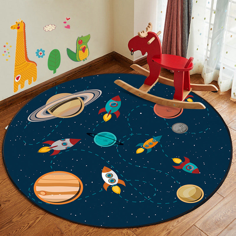 Avtoit | Kids Style Children's Room Mat Multicolor Cartoon Rug Synthetic Pet Friendly Non-Slip Backing Machine Washable Rug