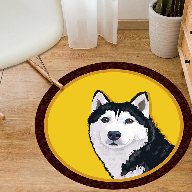 Avtoit | Shaded Animal Pattern Rug Multicolored Princess Rug Polypropylene Non-Slip Stain Resistant Washable Rug