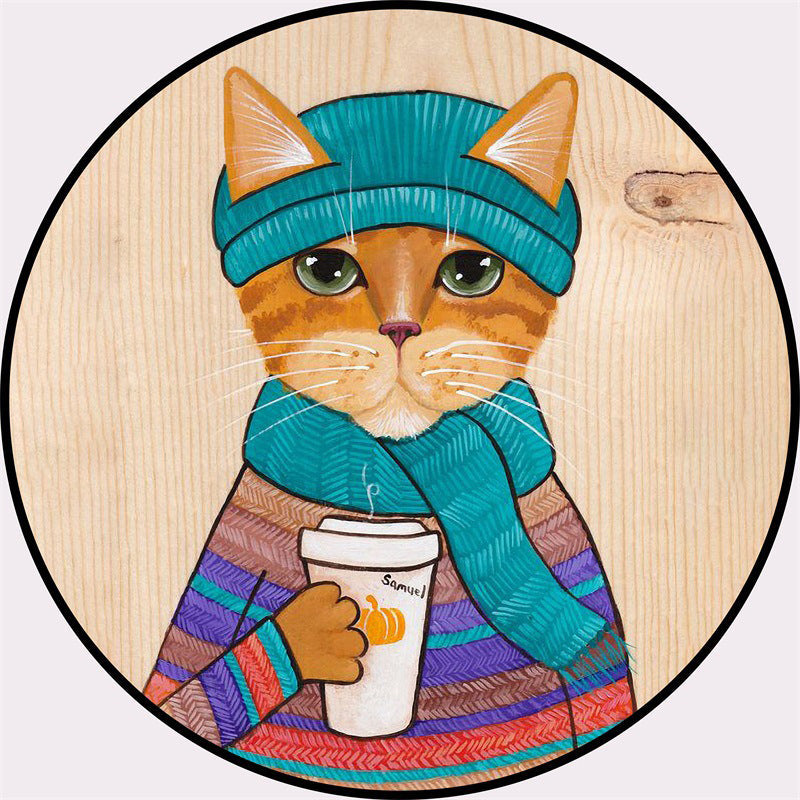 Avtoit | Creative Colorful Cartoon Rug Synthetic Animal Portrait Man Pattern Rug Non-Slip Washable Pet Friendly Rug for Room