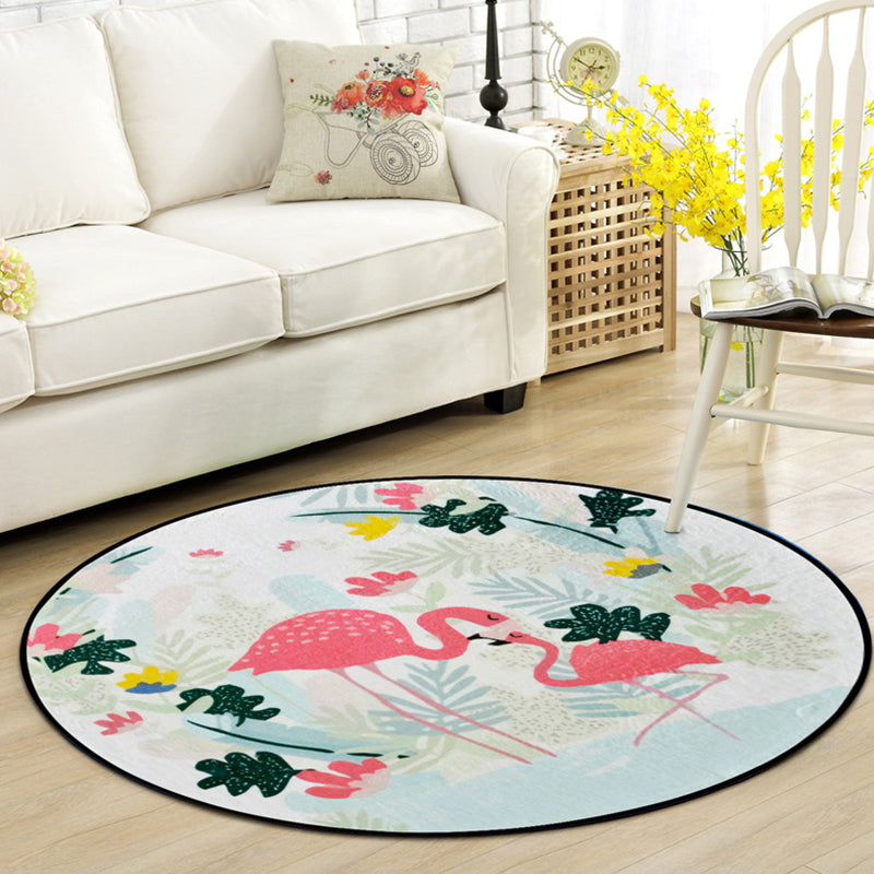 Avtoit | Beautiful Kids Rug Multi Color Animal and Botanical Pattern Rug Pet Friendly Washable Non-Slip Rug for Playroom