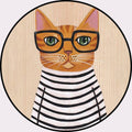 Avtoit | Cool Multicolored Men's Cat Rug Polyester Cartoon Rug Pet-Friendly Non-Slip Washable Rug for the Bedroom