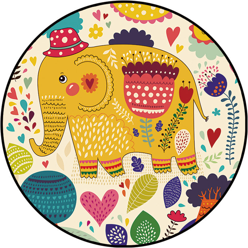 Avtoit | Shaded Cartoon Indoor Rug Multicolored Animal Print Rug Machine Washable Stain Resistant Non-Slip Rug for the Children's Room
