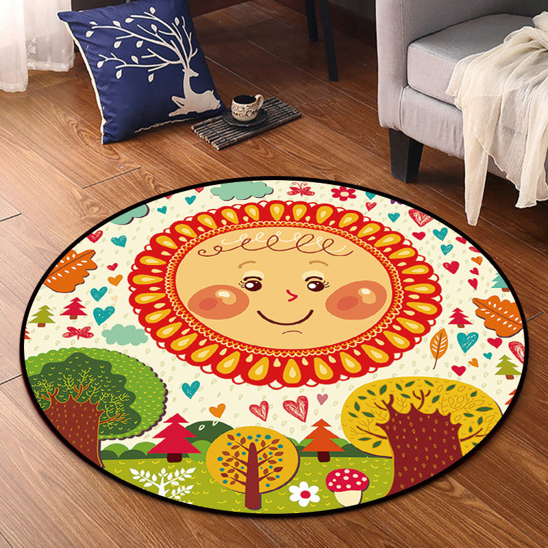 Avtoit | Bright Multicolor Animal Carpet Synthetic Cartoon Rug Pet-Friendly Non-Slip Back Washable Rug for Children's Room