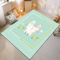 Avtoit | Nordic Style Animal Rug Multicolor Synthetic Carpet Washable Stain Resistant Non-Slip Rug for Children's Room