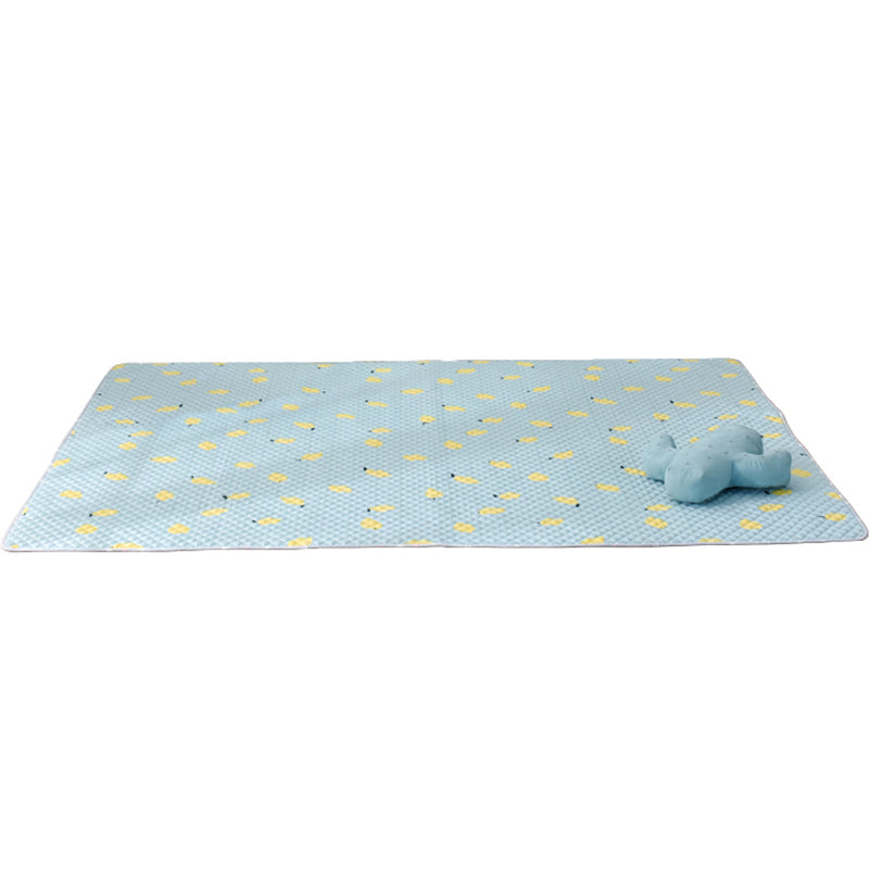 Avtoit | Soft Animal Print Quilted Rug Multi Color Cartoon Rug Cotton Easy Care Rug for Children's Room