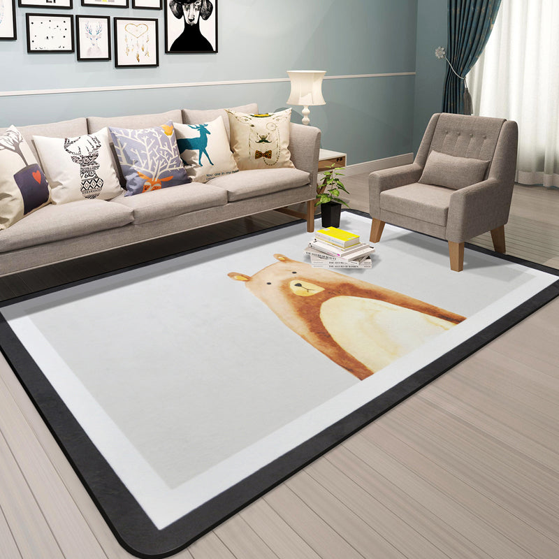 Avtoit | Cartoon Animal Gentleman Rug Multicolor Polypropylene Rug Washable Pet Friendly Non-Slip Underlay Rug for Living Room