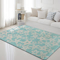 Avtoit | Multi-Color Marine Life Rug Polyester Nordic Rug Washable Pet-Friendly Non-Slip Rug for the Living Room