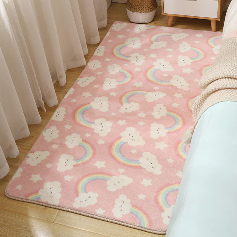 Avtoit | Stylish Multi-Colored Kids Rug Cotton Pattern Rug Machine Washable Pet Friendly Non-Slip Back Rug for Girls Bedroom