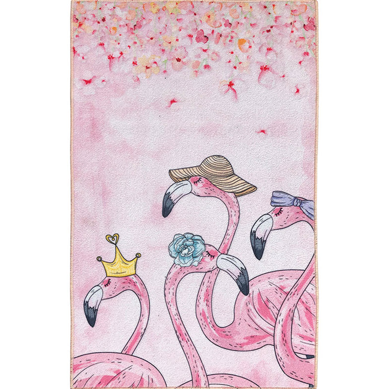 Avtoit | Scandinavian Girls Bedroom Carpet Multi-Color Botanical Rug Synthetic Machine Washable Stain-Resistant Non-Slip Back Rug