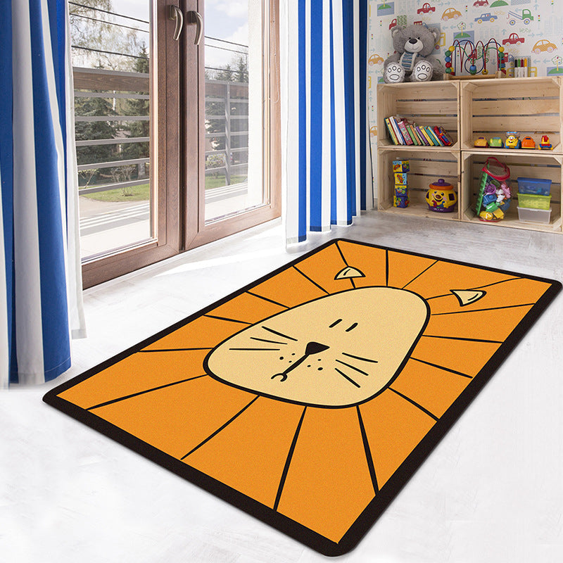 Avtoit | Multicolor Kids' Playroom Carpet Cartoon Digital Print Carpet Polyester Non-Slip Pet Friendly Stain Resistant Carpet