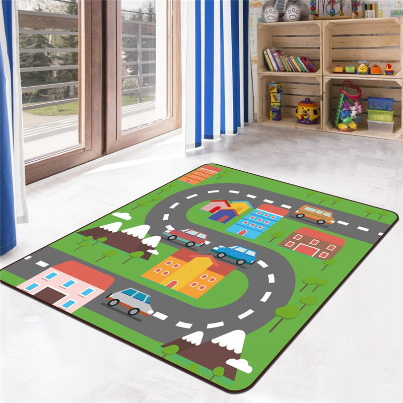Avtoit | Kids Play Rug Multicolored Polypropylene Area Rug Pet Friendly Non-Slip Washable Rug for Kids Room