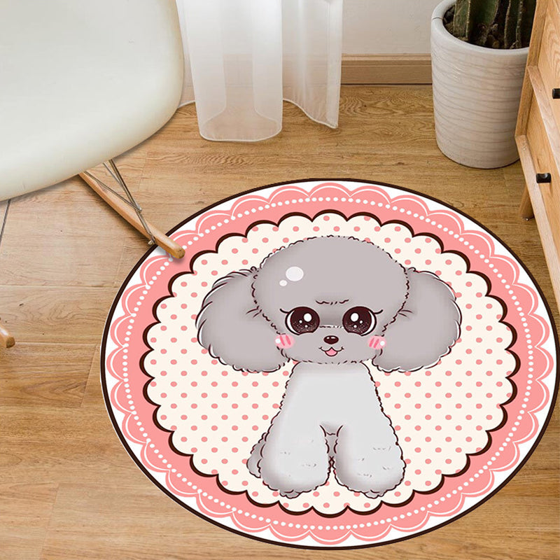 Avtoit | Multi-Color Kids Rug Cartoon Animal Rug Polyester Non-Slip Backing Pet-Friendly Machine Washable Rug