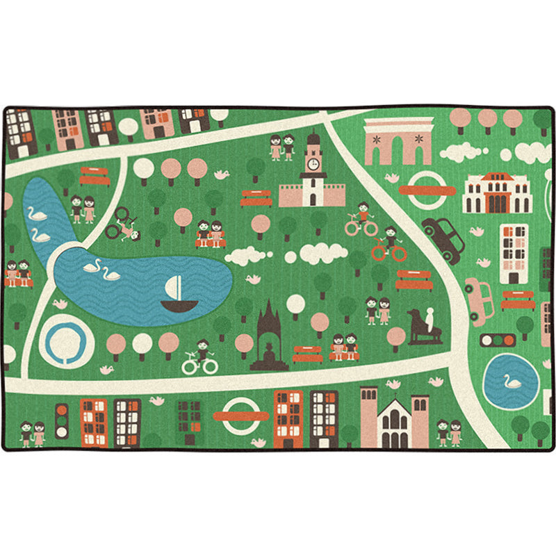 Avtoit | Leather and Play Children Indoor Rug Multi Color City Traffic Carpet Washable Pet Friendly Non-Slip Underlay Rug for Boys Room