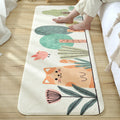 Avtoit | Green Children's Carpet Synthetic Cat in the Forest Pattern Carpet Pet Friendly Machine Washable Non-Slip Back Carpet for Bedroom