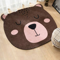 Avtoit | Multi Color Kids Carpet Cartoon Animal Head Pattern Rug Polyester Non-Slip Back Stain Resistant Machine Washable Rug