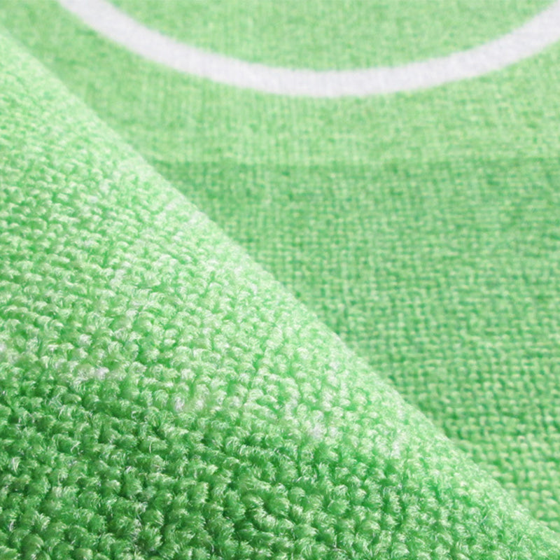 Avtoit | Green Football Field Pattern Carpet Polyester Kids Carpet Stain Resistant Non-Slip Pet Friendly Carpet for Boys Room