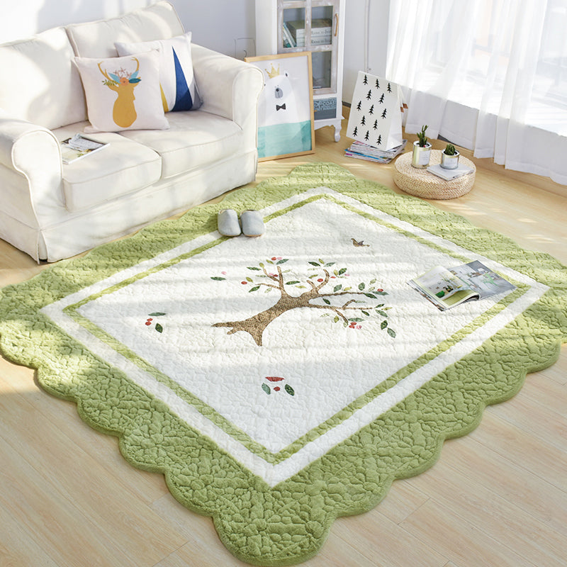 Avtoit | Multicolor Norwegian Style Rug Polypropylene Tree Pattern Rug Non-Slip Pet-Friendly Stain-Resistant Rug for Children's Room