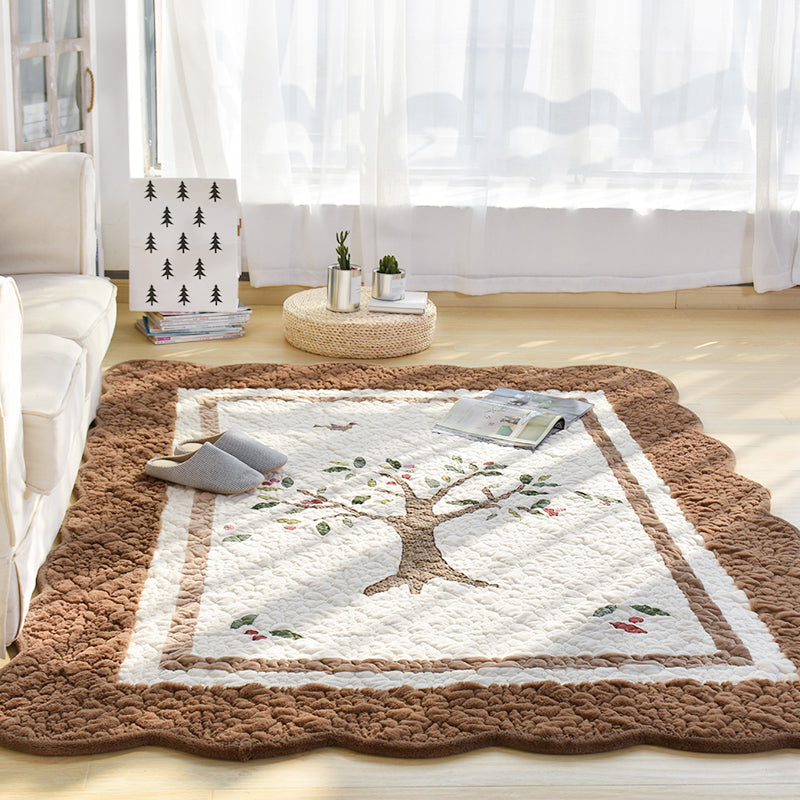 Avtoit | Multicolor Norwegian Style Rug Polypropylene Tree Pattern Rug Non-Slip Pet-Friendly Stain-Resistant Rug for Children's Room