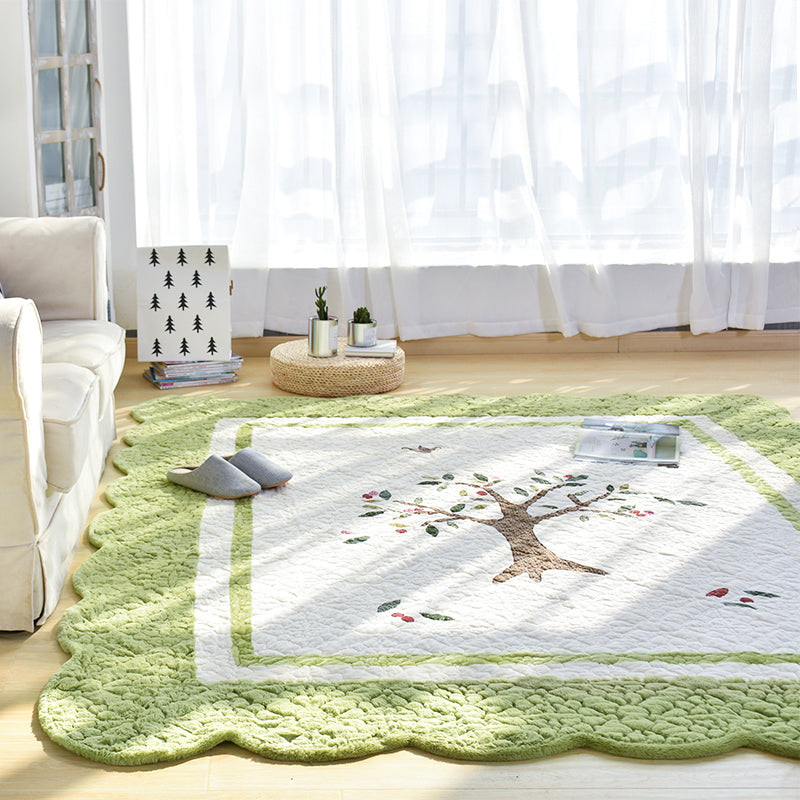 Avtoit | Multicolor Norwegian Style Rug Polypropylene Tree Pattern Rug Non-Slip Pet-Friendly Stain-Resistant Rug for Children's Room