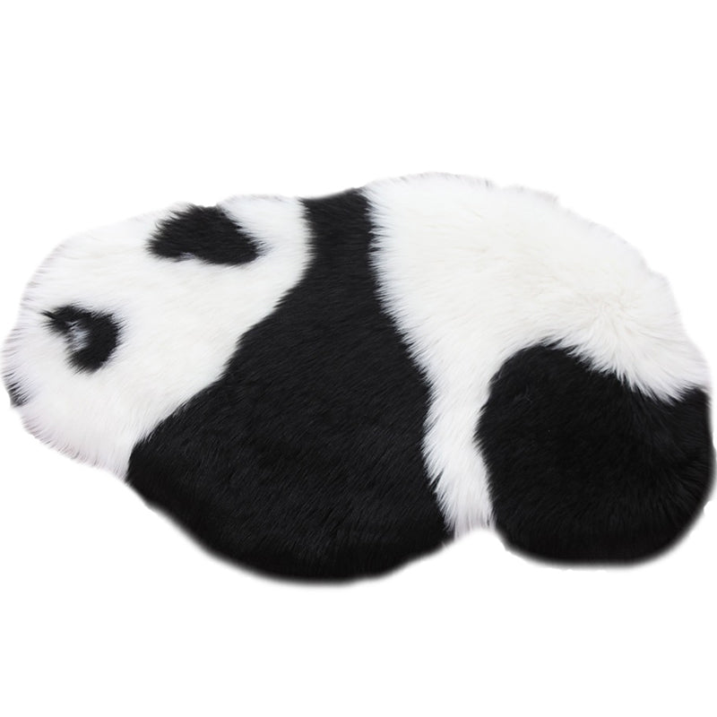 Avtoit | Cute Panda Print Rug Black and White Kids Rug Polyester Stain Resistant Machine Washable Non-Slip Backing Carpet for Bedroom
