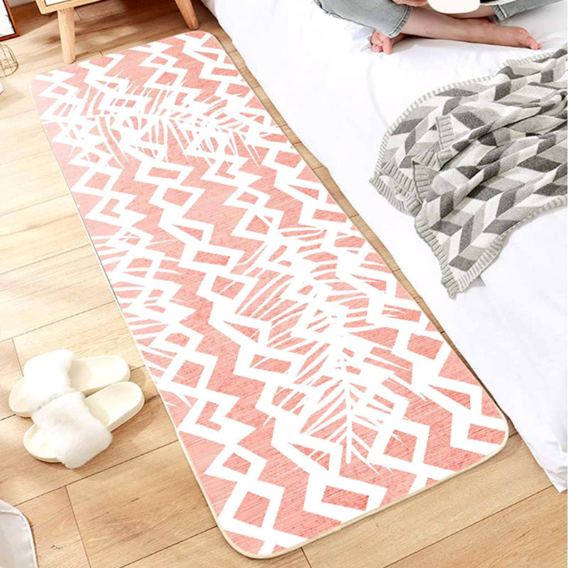 Avtoit | Multi-Color Scandinavian Rug Polyester Geometric Rug Non-Slip Stain Resistant Machine Washable Rug for Bedroom