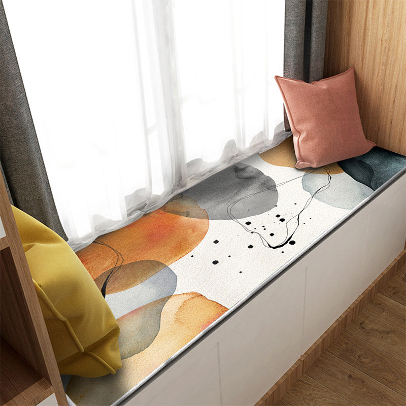 Avtoit | Multi-Color Scandinavian Rug Polyester Geometric Rug Non-Slip Stain Resistant Machine Washable Rug for Bedroom