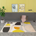 Avtoit | Multicolor Color-Blocking Rug Synthetic Contemporary Rug Non-Slip Machine Washable Stain Resistant Rug for the Living Room