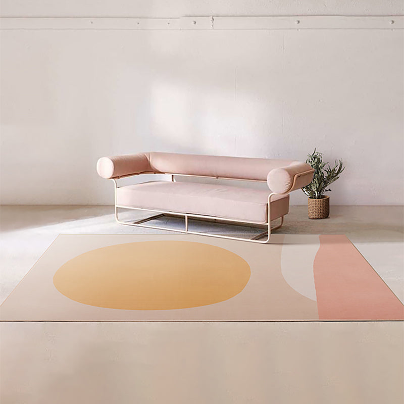 Avtoit | Soft Orange Nordic Carpet Polyester Geometric Rug Non-Slip Backing Pet-Friendly Washable Carpet for Home Decoration