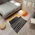 Avtoit | Multi colored geometric block rug synthetic Scandinavian rug machine washable pet friendly non-slip rug for living room