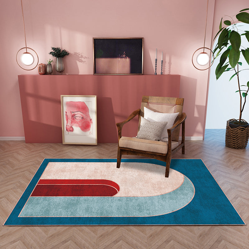 Avtoit | Classic curved door mat Multicolored postmodern rug Polyester Non-slip backing Washable Pet-friendly rug for the room