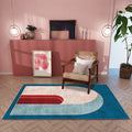 Avtoit | Classic curved door mat Multicolored postmodern rug Polyester Non-slip backing Washable Pet-friendly rug for the room
