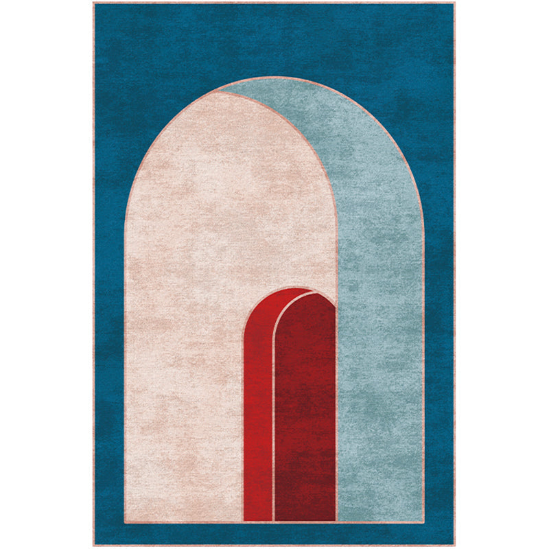 Avtoit | Classic curved door mat Multicolored postmodern rug Polyester Non-slip backing Washable Pet-friendly rug for the room