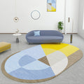 Avtoit | Multicolor Nordic Rug Polypropylene Color Block with Line Background Pet-Friendly Non-Slip Machine Washable Rug for Home