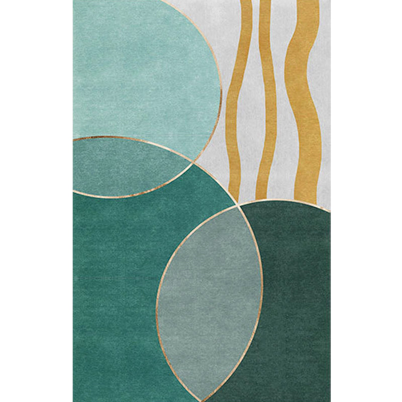 Avtoit | Retro Abstract Line Art Rug Multicolored Mid-Century Rug Synthetic Washable Stain Resistant Non-Slip Rug for the Living Room