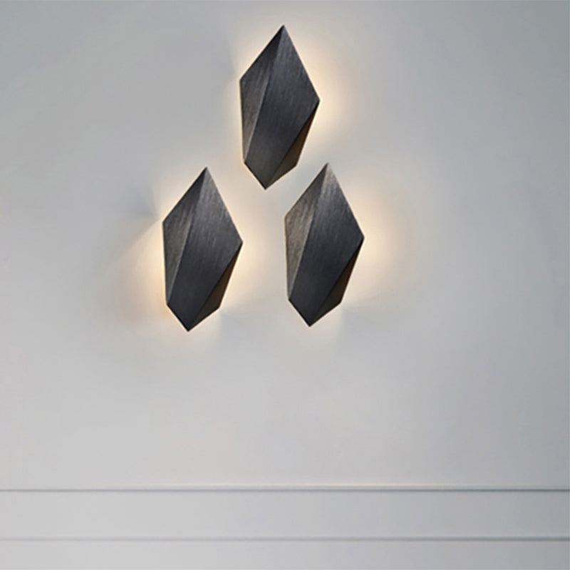 Avtoit | Metallic geometric wall-mounted light postmodern 1 light black/gray/white wall lamp fixture