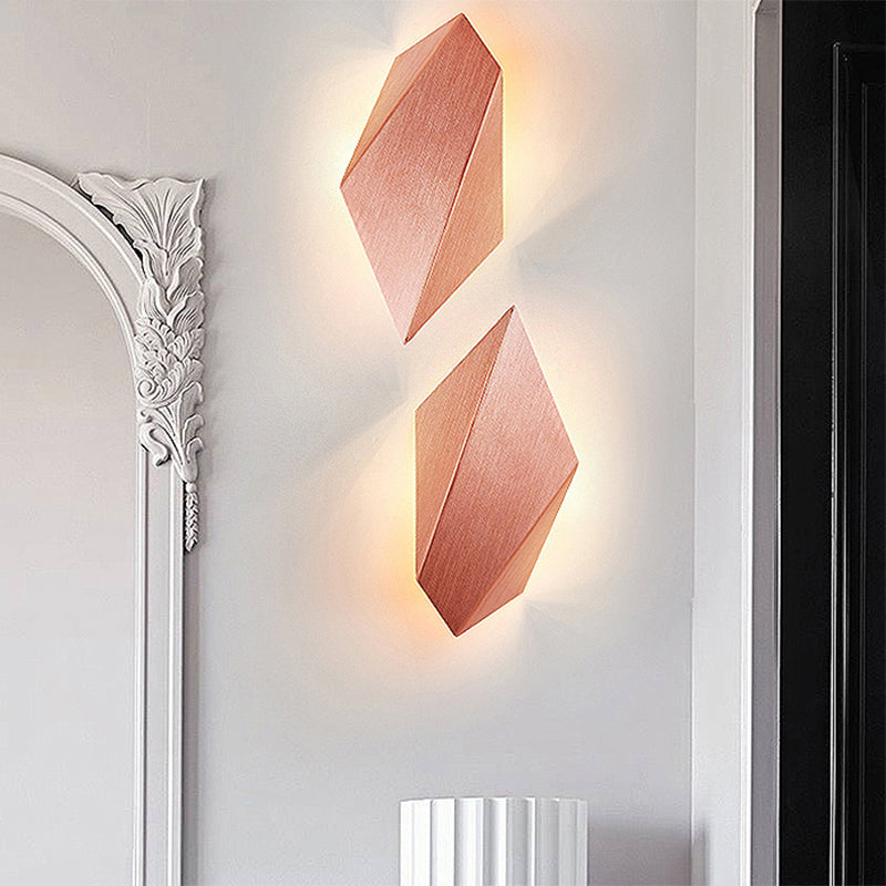 Avtoit | Metallic geometric wall-mounted light postmodern 1 light black/gray/white wall lamp fixture