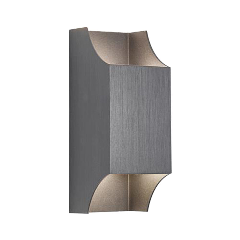 Avtoit | 1 Light Bedroom Up and Down LED Wall Lamp with Geometric Metal Shade Black/Grey/White Wall Mount Light