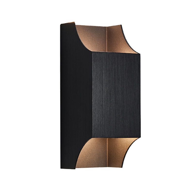 Avtoit | 1 Light Bedroom Up and Down LED Wall Lamp with Geometric Metal Shade Black/Grey/White Wall Mount Light