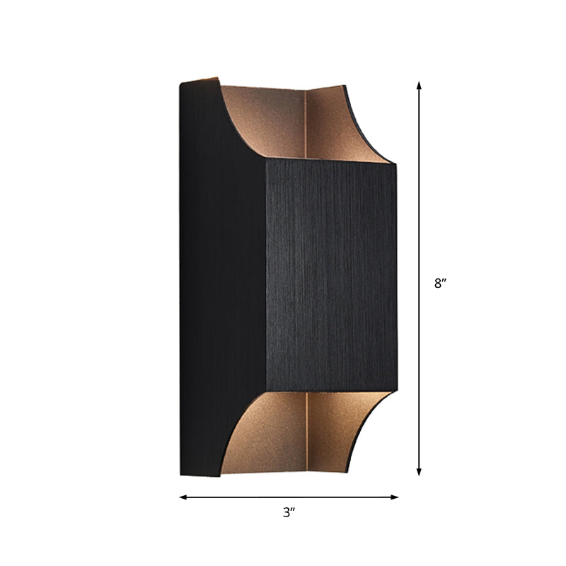 Avtoit | 1 Light Bedroom Up and Down LED Wall Lamp with Geometric Metal Shade Black/Grey/White Wall Mount Light