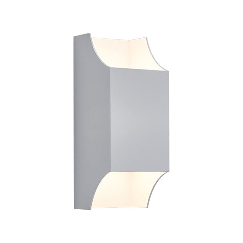 Avtoit | 1 Light Bedroom Up and Down LED Wall Lamp with Geometric Metal Shade Black/Grey/White Wall Mount Light