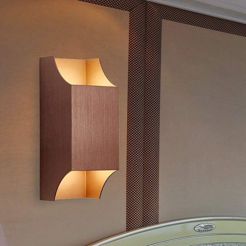 Avtoit | 1 Light Bedroom Up and Down LED Wall Lamp with Geometric Metal Shade Black/Grey/White Wall Mount Light