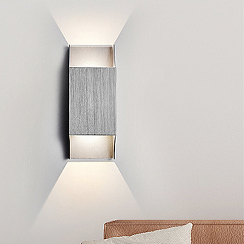 Avtoit | 1 Light Bedroom Up and Down LED Wall Lamp with Geometric Metal Shade Black/Grey/White Wall Mount Light