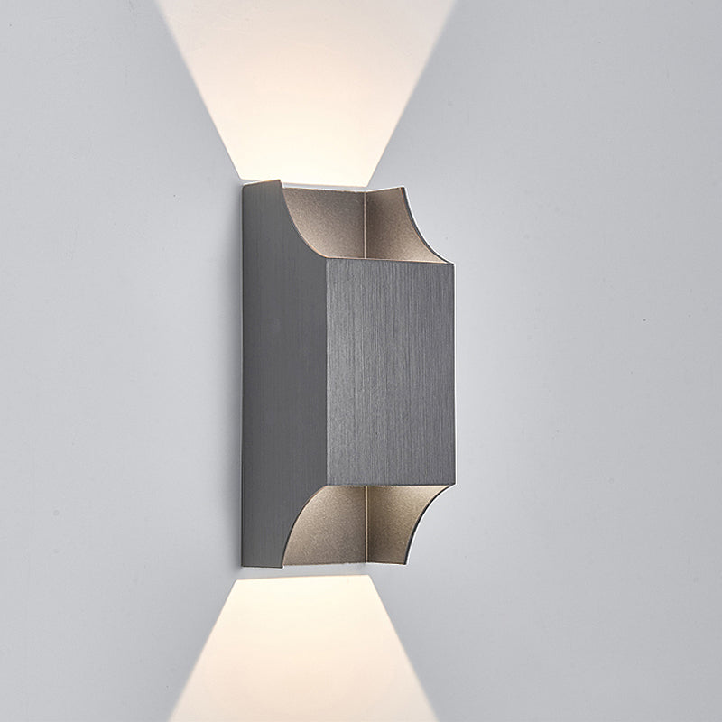 Avtoit | 1 Light Bedroom Up and Down LED Wall Lamp with Geometric Metal Shade Black/Grey/White Wall Mount Light