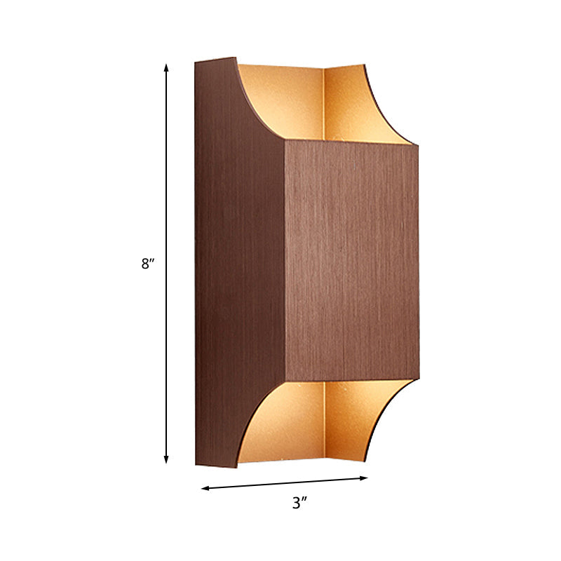 Avtoit | 1 Light Bedroom Up and Down LED Wall Lamp with Geometric Metal Shade Black/Grey/White Wall Mount Light