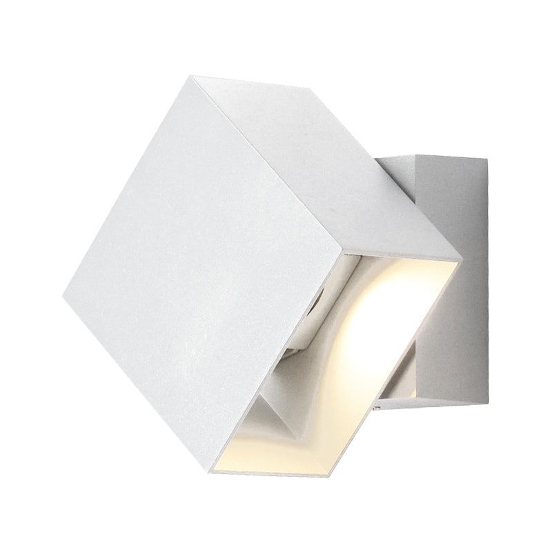 Avtoit | Cube Up and Down LED Wall Light Contemporary Metal Black/Grey/White Outdoor Wall Light with Adjustable Angle