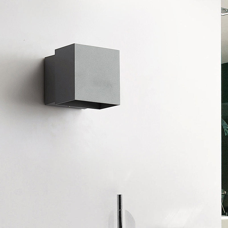 Avtoit | Cube Up and Down LED Wall Light Contemporary Metal Black/Grey/White Outdoor Wall Light with Adjustable Angle